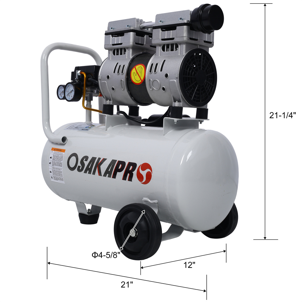 8 Gallon Ultra Quiet Air Compressor, 1.5HP, Max 115 PSI, 70dB Low Noise Oil-Free Air Compressor for Auto Repair, Bike Tires, Garage Spray Painting