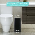thumbnail image 4 of CL.HPAHKL Small Bathroom Trash Can with Soft Close Lid, 1.3 Gallon Stainless Steel Garbage Can with Removable Inner Bucket, Foot Pedal, Mini Trash Bin for Toilet, Home Office (Black), 4 of 7