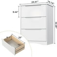 thumbnail image 4 of 3 Drawer Dresser, 32"H Modern Wood Storage Cabinet with Embedded Handle for Bedroom,Office,White Dresser, 4 of 9