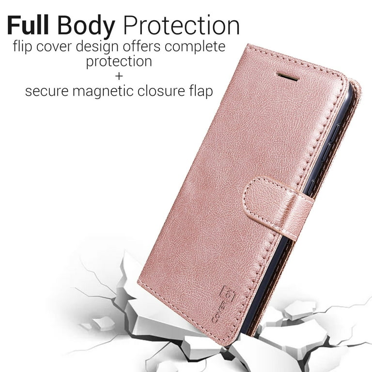 Coveron Samsung Galaxy S20 Wallet Case RFID Blocking Vegan Leather Card Holder Phone Cover - Carryall Series, Brown