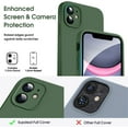 thumbnail image 2 of Liquid Silicone Case for iPhone 11, [Flat Edge Design] [Camera Protection] [Anti Fingerprint] 4 Layers Protect Scratch Proof Anti Drop Microfiber Phone Cover, 6.1", Green, 2 of 14