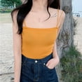 thumbnail image 2 of Summer Women Ladies Vest Knitted Ribbed Crop Tops Tank Top Spaghetti Strap Camisole, 2 of 3