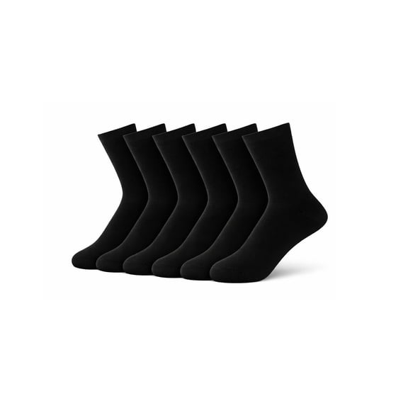 Stcellnmex 6 Pairs Loose Fit Ankle Socks Black Breathable Non Binding Stretch Socks for Comfort