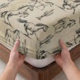 thumbnail image 3 of King Size Fitted Sheet Set - Western Wild Horse 3 Piece Bedding Sets 16" Deep Pocket Fitted Sheet with 2 Pillowcases, Desert Cactus Vintage Brown Brushed Microfiber Hotel Luxury Bed Sheets, 3 of 9
