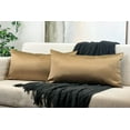 thumbnail image 3 of Aiking Home Collection 12x24 Inches Faux Silk Rectangular Throw Pillow Cover, Zipper Closure, Brass (Set of 2), 3 of 8