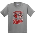 thumbnail image 3 of Inktastic I Love You a Latte Valentines Coffee Love Youth T-Shirt, 3 of 5