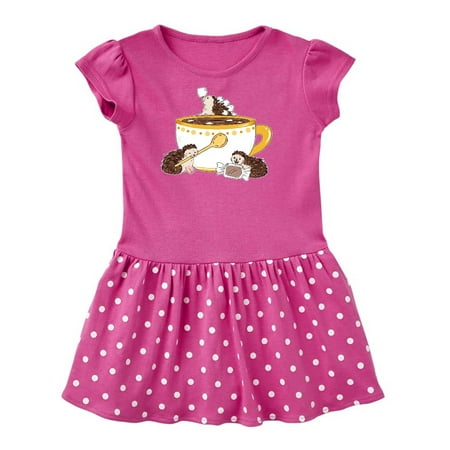 

Inktastic Cute Hot Chocolate Hedgehogs Gift Toddler Girl Dress