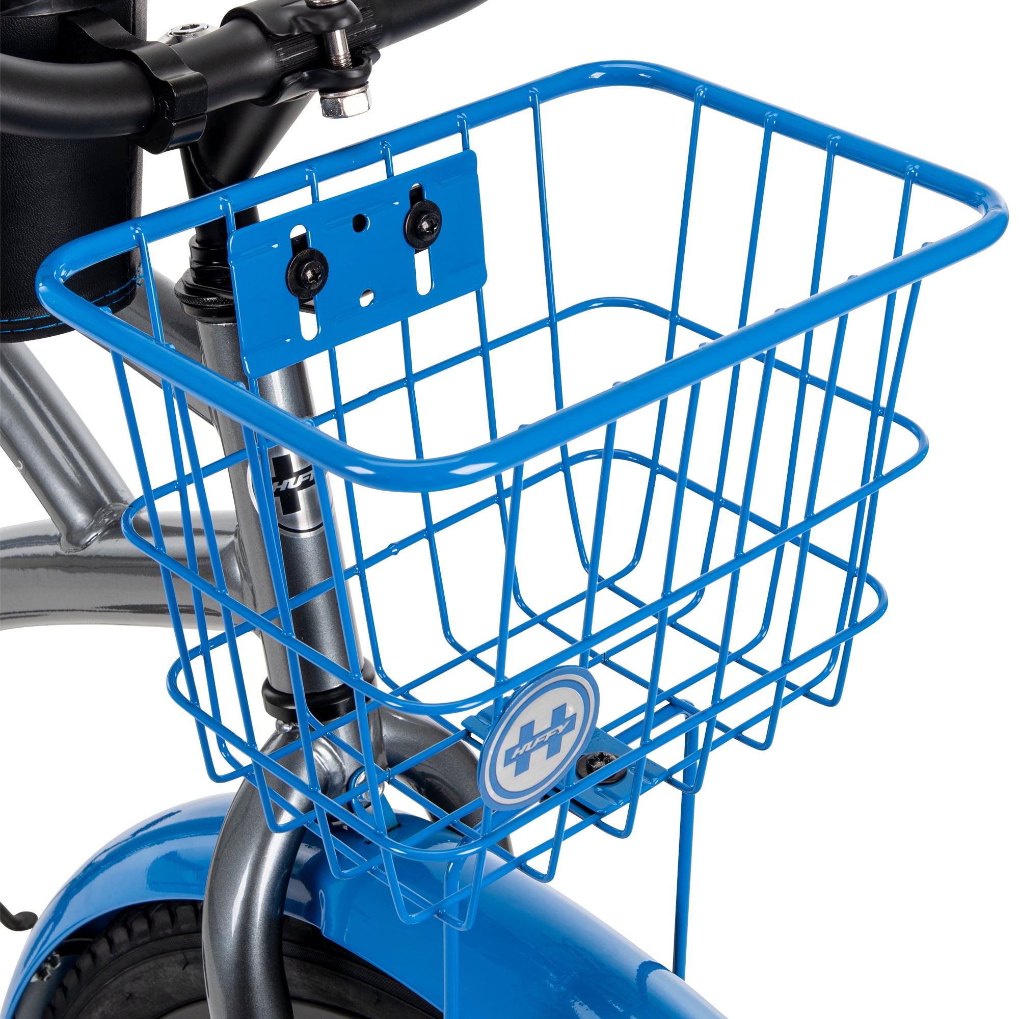 Huffy Carlisle Men's Cruiser Bike, 26" Wheels, Basket, Coaster Brake, Gray