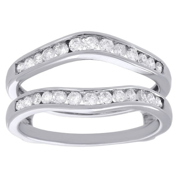 14K White Gold Diamond Enhancer Wrap Jacket Contour Curve Wedding Ring 0.50 Ct.