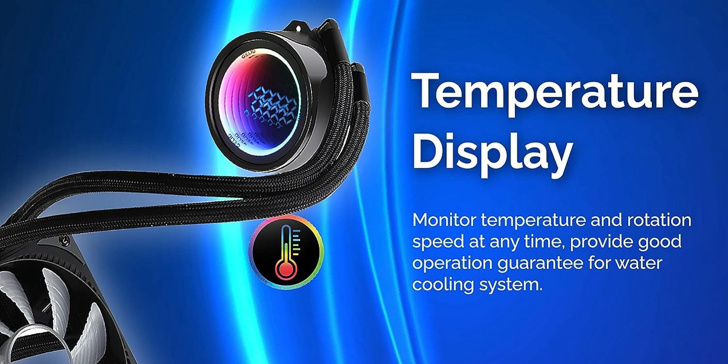 Gelid Solutions CC-AIO-240-A Liquid 240 CPU AIO Water Cooler w 2x 120mm RGB Fan 750-1800 RPM AM5 & LGA 1700 Compatible
