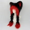 thumbnail image 6 of WZXFASHION Soft Furry Plush Animal Ear Hat with Braids Cozy Winter Warm Hat Cute Cosplay Headwear Accessory for Holiday Party, 6 of 7