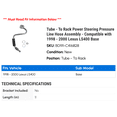 thumbnail image 2 of Tube - To Rack Power Steering Pressure Line Hose Assembly - Compatible with 1998 - 2000 LS400 Base 1999, 2 of 2