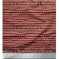 thumbnail image 1 of Soimoi Red Japan Crepe Satin Fabric Triangle & Line Geometric Printed Craft Fabric by the Yard 42 Inch Wide, 1 of 3