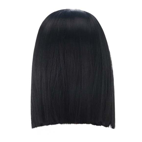 Riforla Bangs Medium Long Parted Long Women's Black Wig Straight Wig Wig Wigs for Women A
