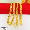 thumbnail image 6 of QQTDFG 4 Types Men's Jewelry 24K Yellow Gold Plated Flat Thick Sideway Chains Necklace-6mm 24", 6 of 8
