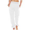 Sweatpants for Women Casual Ribbed Elastic Waisted Drawstring Joggers