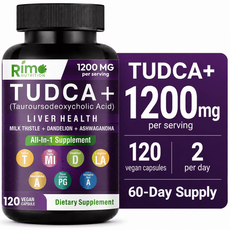 Rimo Nutrition TUDCA+ Liver Health Supplement 1200 mg per Serving Vegan Non-GMO 120 Count