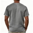 thumbnail image 4 of Men's Summer Solid Color Henley Neck Short Sleeve Shirt Casual Lightweight Breathable Button Placket Tops Loose Fit Comfortable Blouse, 4 of 4