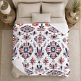 thumbnail image 5 of Bohemian Folk Art Floral Pattern, Festive Botanical Garden Scene, Warm Flannel Blanket for Sunroom and Reading Nook, Garden Lovers Housewarming Gift, Botanical Home Decor, 5 of 9