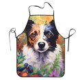 thumbnail image 5 of Uemuo Colorful Flower Dog Printed Bib Apron, Adjustable , Water and Oil Resistant, Cooking Kitchen Chef Apron for Women Men, 5 of 5