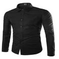 thumbnail image 1 of Men‘s Formal Long Sleeve Button Up Shirt Slim Tops M-XXXL, 1 of 8