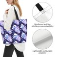 thumbnail image 3 of Bingfone Canvas Tote Bag for Women with Inner Pocket Aesthetic Cute Shopping Tote Bags Reusable Grocery Bags- blue starry sky Skull flower, 3 of 8