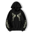 thumbnail image 2 of Tiweut Jackets for Womens Butterfly Print Y2K Pullover Oversized Gothic Hop Long Sleeve Hooded Loose Fit Sweatshirt Regular Tops Black,L, 2 of 7