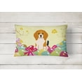 thumbnail image 2 of Easter Eggs Beagle Tricolor Canvas Fabric Decorative Pillow, 2 of 3