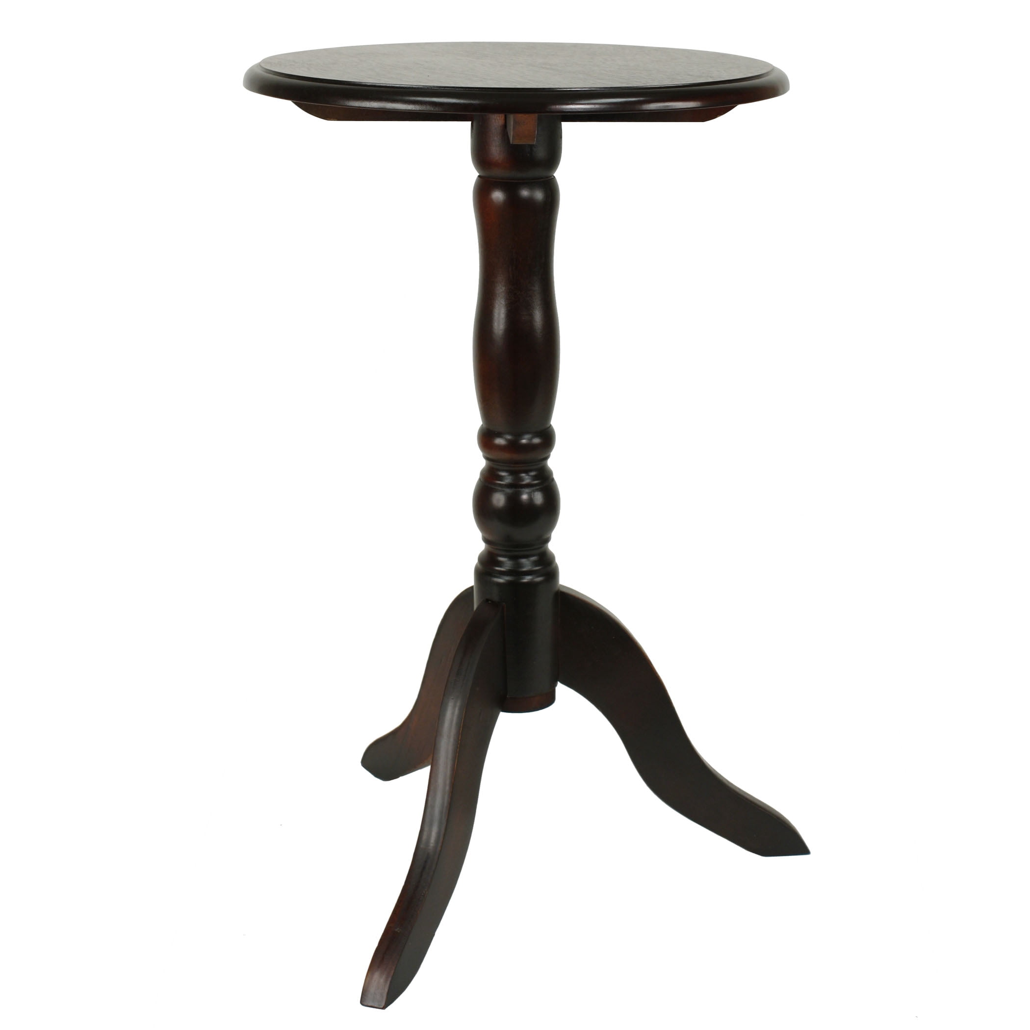 Decor Therapy Chic Pedestal Round Accent Table, 24"x 15"x15" - Aged Cherry