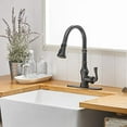 thumbnail image 6 of BWE Kitchen Faucet Oil Rubbed Bronze with Pull Out Sprayer 3 Spray Modes Farmhouse Single Handle Gooseneck High Arc Kitchen Sink Faucet with Deck Plate Commercial Bar Kitchen Faucets, 6 of 9