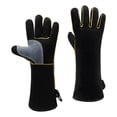 thumbnail image 3 of Guantes de soldadura Guantes de trabajo Guantes de abrasión resistente a los guantes de manga larga resistente al fuego para barbacoa, jardinería, 16 pulgadas, 3 of 8