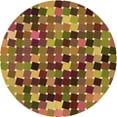 thumbnail image 1 of Ahgly Tapis Rond Lavable en Machine Intérieur Transitionnel Rouge Safran, 5 Pieds Rond, 1 of 7