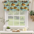 thumbnail image 2 of 2 Pack Valances for Window, Construction Truck Short Curtains for Kitchen Bedroom Living Room, Cartoon Grips and Bulldozers Green Rod Pocket Small Window Treatment Valance Drapes 60 x 18 Inch, 2 of 8