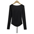 thumbnail image 5 of Ailaofu Women's Long Sleeve Cardigan Sweater V Neck Bow Tie Front Lightweight Shrug Sweater, 5 of 5