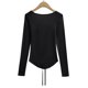 thumbnail image 5 of Ailaofu Women's Long Sleeve Cardigan Sweater V Neck Bow Tie Front Lightweight Shrug Sweater, 5 of 5