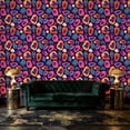 thumbnail image 6 of Retro Peel and Stick Wallpaper Modern Leopard Print Geometric Teal Orange Wall Mural 23.6in x 9.8ft Self Adhesive Removable Wall Paper Renter Friendly Wallpaper for Bedroom Dressing Room Salon, 6 of 8