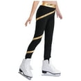 thumbnail image 3 of Hansber Kids Girls Hip Hop Jazz Dance Outfit Sparkly Sequin Crop Top with Leggings Figure Skating Training Suit Gold 16, 3 of 7