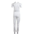 thumbnail image 2 of Woman's Sexy Solid Color Jumpsuit, Boat Neck Falbala High Waist Elastic Slim One-piece with Belt, Daily Life, 2 of 10