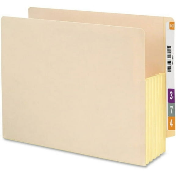 Smead End Tab File Pockets with Reinforced Tab Letter - 8 1/2" x 11" Sheet Size - 1200 Sheet Capacity - 5 1/4" Expansion - Straight Tab Cut - Manila - Manila - 4.42 oz - Recycled - 10 / Box