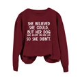 thumbnail image 2 of Baqcunre Crewneck Sweatshirts Sweatshirts Pullover She Could But Her Dog Was Asleep On Her Lap Funny Saying Dog Mom Shirts(Wine S-4XL),Womens Sweatshirt Womens Tops Valentine'S Day Shirts For Women, 2 of 4