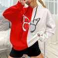 thumbnail image 2 of Sudadera Para Mujer, Sudaderas Con Capucha de Cuello Redondo de Gran Tamaño, Jersey de Otoño E Invierno, Abrigo Holgado de Costura Con Estampado de Estilo Punk Oscuro Odeerbi ODB138507, 2 of 5