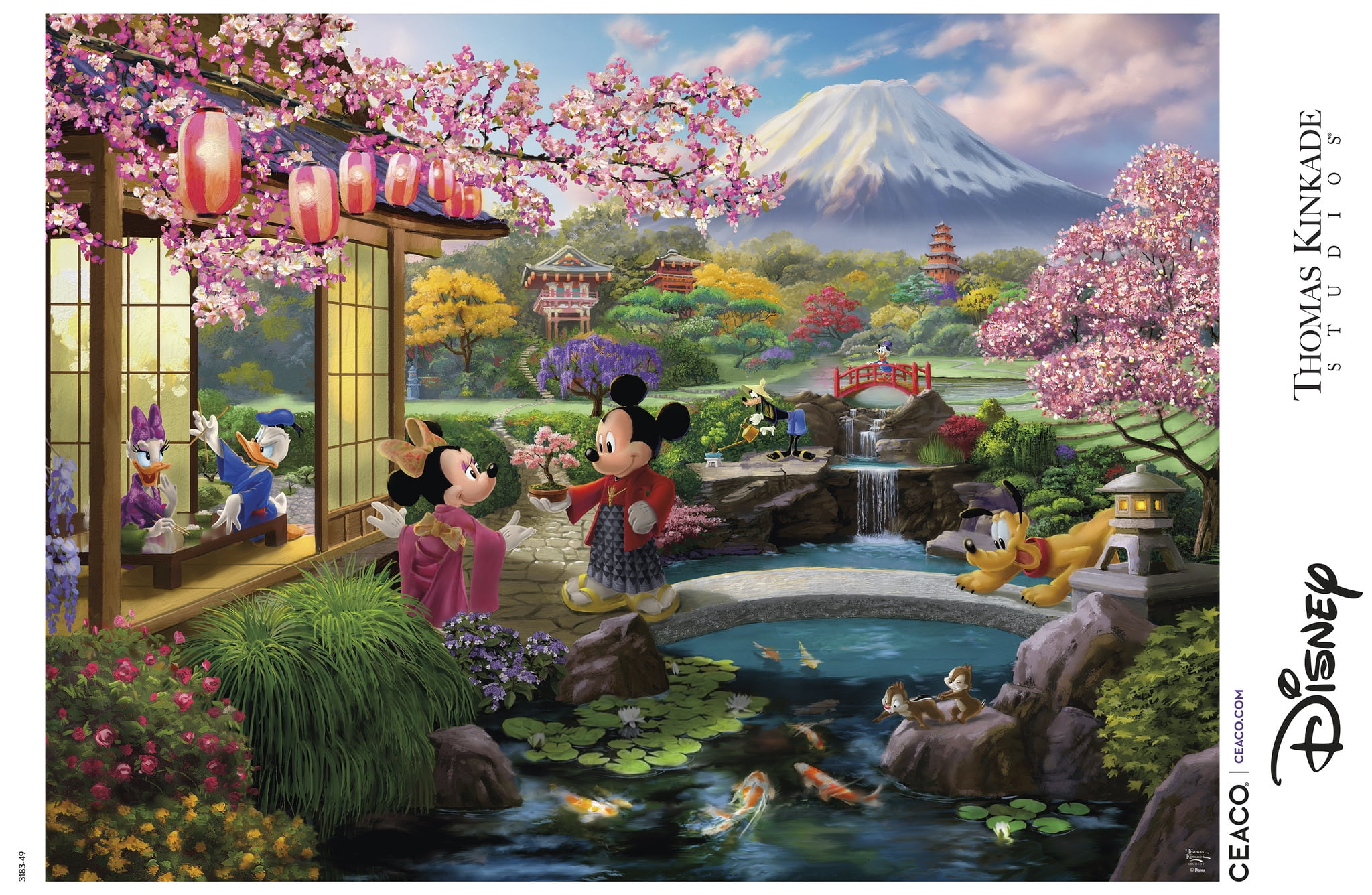 Ceaco Thomas Kinkade Mickey and Minnie in Japan 1000-Puzzle à pièces emboîtables pour adultes de tous âges 14+