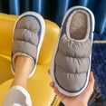 thumbnail image 1 of Zapatillas de algodón para hombre, otoño e invierno, para interior del hogar, con forro polar, cálidas, de suela gruesa, para confinamiento en el hogar, para mujer, invierno, 1 of 3