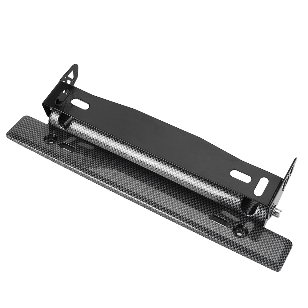 Universal Adjustable License Plate Frame Carbon Fiber Color Bracket