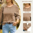 thumbnail image 4 of TEMOFON Long Sleeve Shirts for Women Crew Neck Casual Tunic Tops Lightweight Pullover Sweatshirts for Womens Clothes Waffle Knit Tops with Pocket, 4 of 10