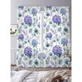 thumbnail image 2 of Blue Purple Spring Floral Sheer Curtains 96 Inch Length 2 Panels Set, Watercolor Botanical Elegant Voile Window Treatment Semi Sheer Long Curtains Drapes for Bedroom/Living Room/Kitchen 52"x96"x2, 2 of 7