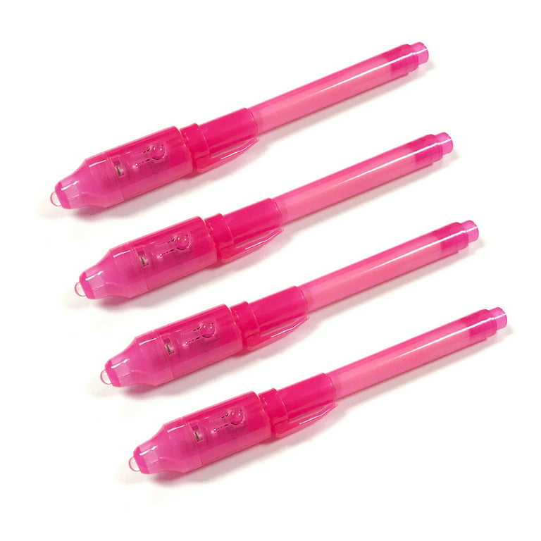Wrapables® Invisible Ink Pen with UV Light, Spy Pen for Writing Secret  Messages (Set of 4), Pink 