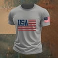 thumbnail image 5 of Mens Summer July 4th Tshirts Short Sleeve USA Flag Patriotic Graphic Tees Crewneck Casual Top Shirts Gray, 2XL, 5 of 5