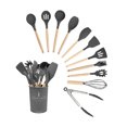 thumbnail image 1 of Set 11 Utensilios Cocina Hechos De Bambú Con Punta Silicona Ecowood  Set Utensilios, 1 of 8