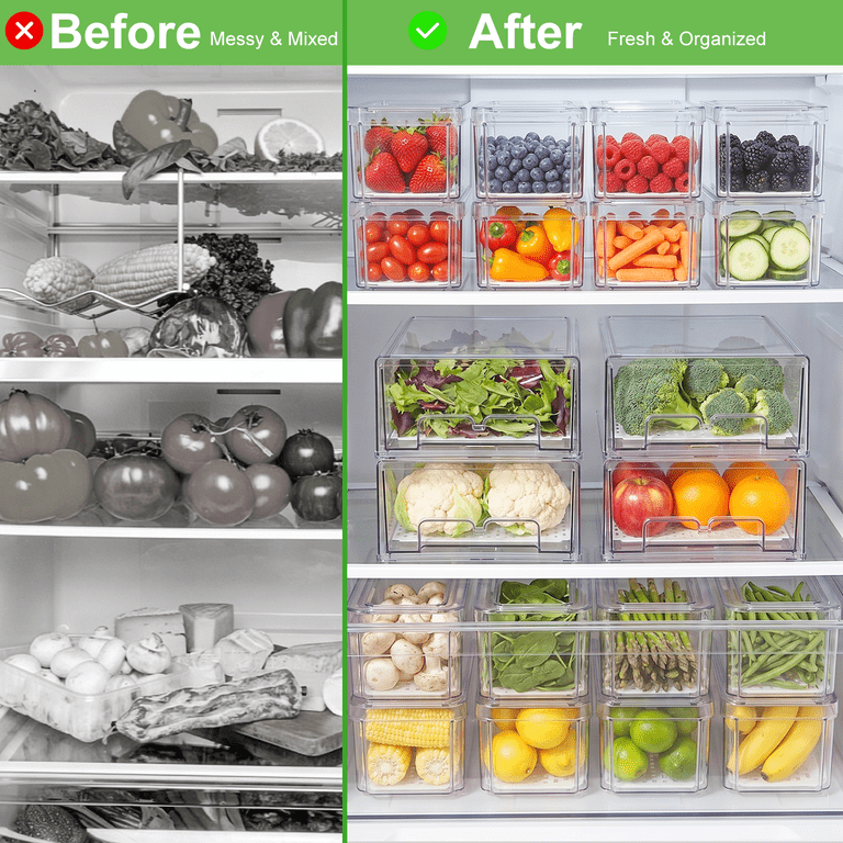 TAIMASI 6-Pack Pull-Out Fridge Drawer Organizer Bins photo 4